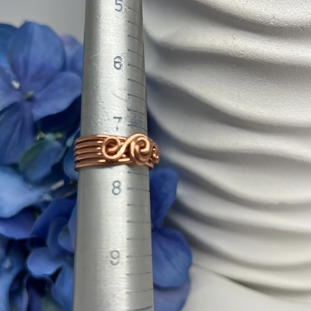 Artisan 𝅺Copper Spiral Wire Wrap Ring